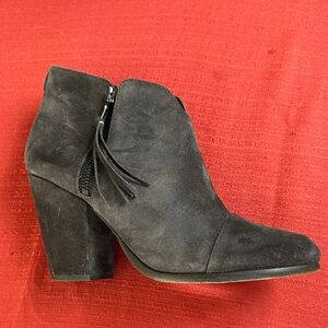 Rag & Bone Charcoal Grey/Black Ankle Booties with Chunky Heel